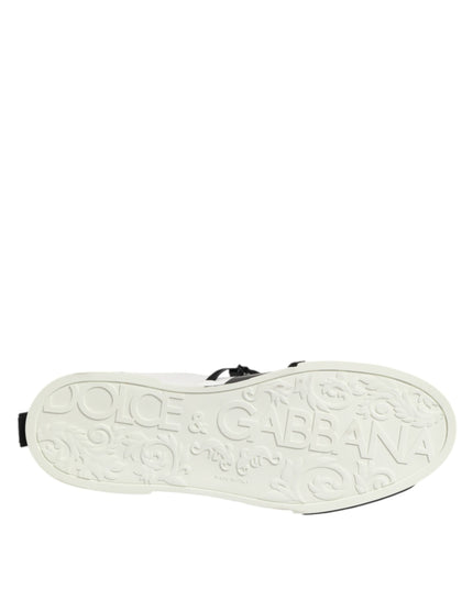 Dolce & Gabbana White Leather Logo Portofino Sneakers Shoes
