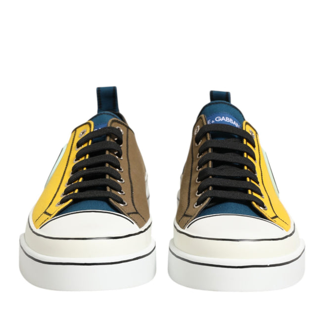 Dolce & Gabbana Multicolor Cotton Logo Low Top Sneakers Shoes