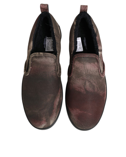 Dolce & Gabbana Multicolor Cotton Low Top Slip On Men Sneakers Shoes