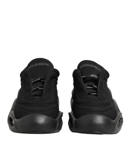 Dolce & Gabbana Black Lace Up Wave Low Top Men Sneaker Shoes
