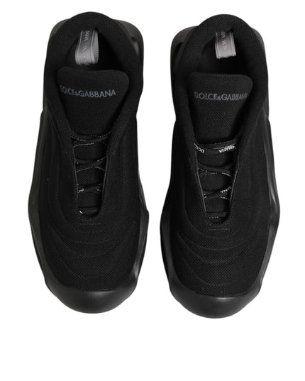 Dolce & Gabbana Black Lace Up Wave Low Top Men Sneaker Shoes