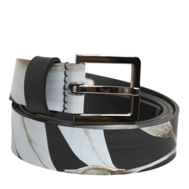 Dolce & Gabbana Multicolor PVC Floral Silver Buckle Men Belt