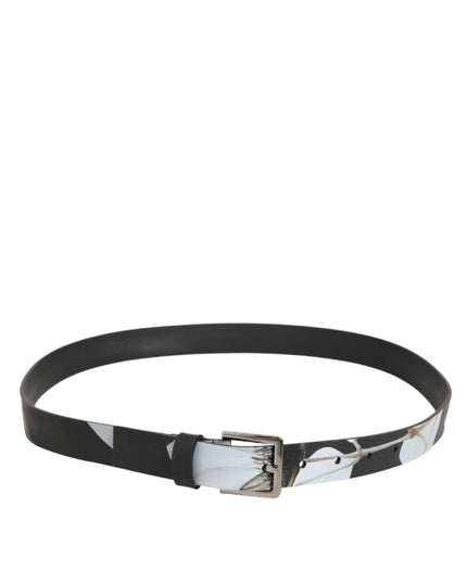 Dolce & Gabbana Multicolor PVC Floral Silver Buckle Men Belt