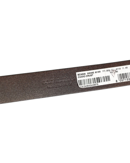 Dolce & Gabbana Brown Classic Gold Metal Logo Buckle Men Belt