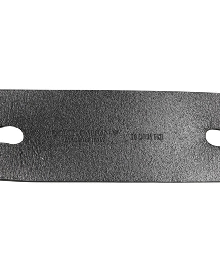 Dolce & Gabbana Black Double Strap Leather Silver Buckle Belt