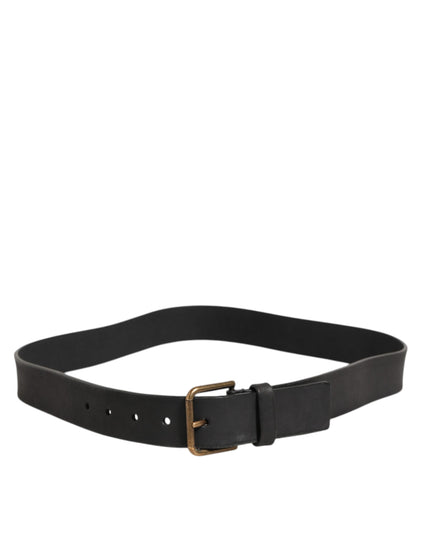 Dolce & Gabbana Black Leather Metal Buckle Classic Men Belt