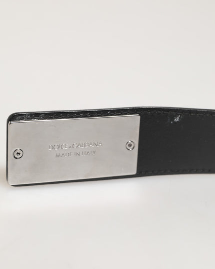 Dolce & Gabbana Black Leather Classic Metal Logo Buckle Belt