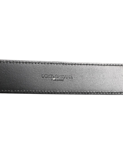 Dolce & Gabbana Black Leather Classic Metal Logo Buckle Belt