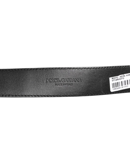 Dolce & Gabbana Black Leather Classic Metal Logo Buckle Belt