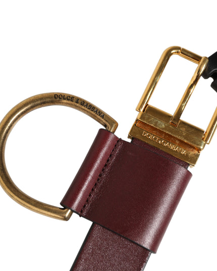Dolce & Gabbana Brown Key Ring Clip Attachments Buckle Belt