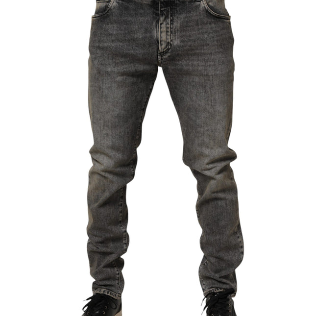Dolce & Gabbana Gray Cotton Stretch Slim Fit Men Denim Jeans
