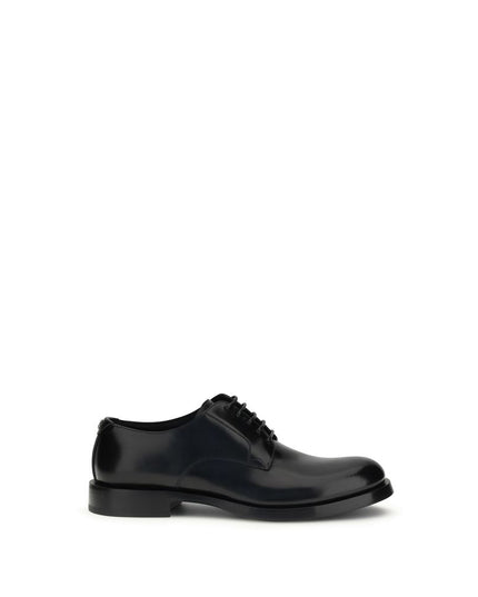 Dolce & Gabbana Black Calf Leather Bos Taurus Oxfords And Derbies