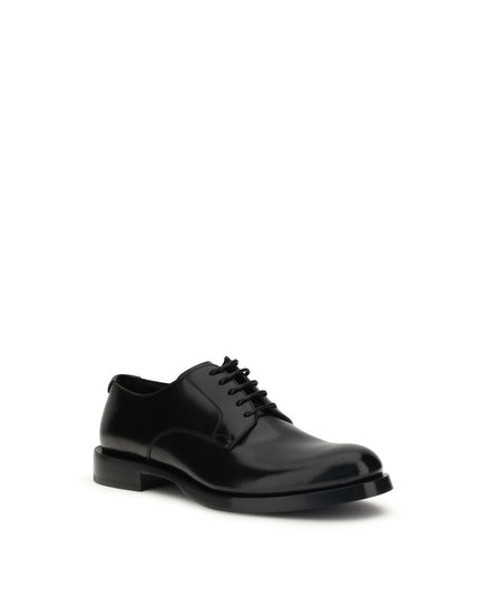 Dolce & Gabbana Black Calf Leather Bos Taurus Oxfords And Derbies