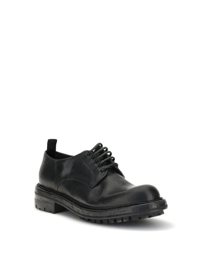 Dolce & Gabbana Black Calf Leather Bos Taurus Oxfords And Derbies