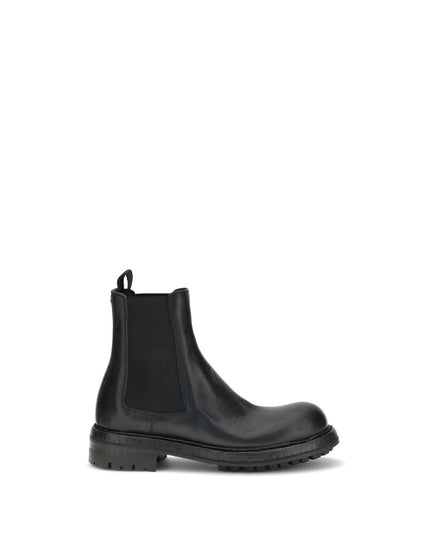Dolce & Gabbana Black Calf Leather Bos Taurus Chelsea Boots