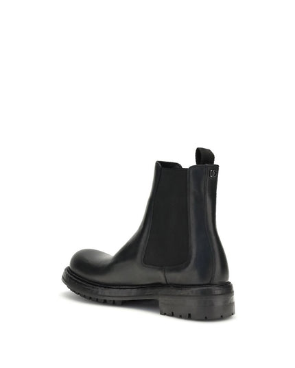 Dolce & Gabbana Black Calf Leather Bos Taurus Chelsea Boots