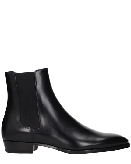 Celine Black Leather Ankle Boots