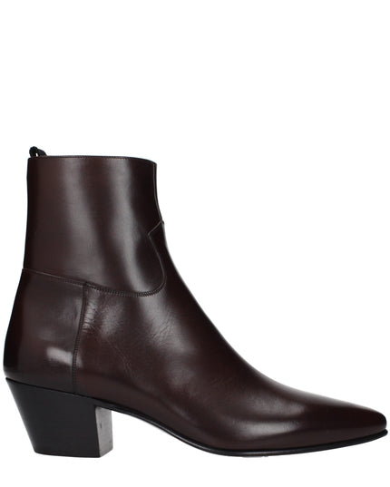 Celine Red Leather Ankle Boots