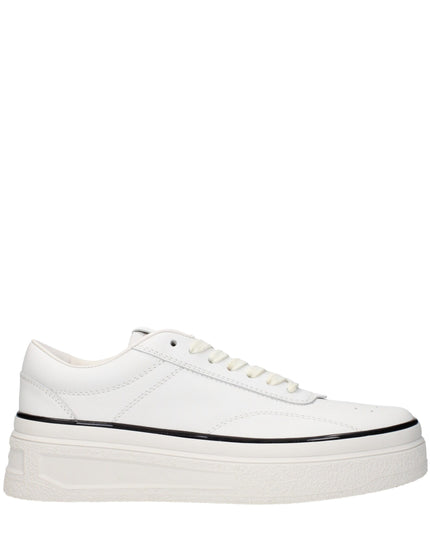 Jil Sander White Leather Platform Sneakers