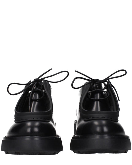 Prada Black Leather Oxfords And Derbies