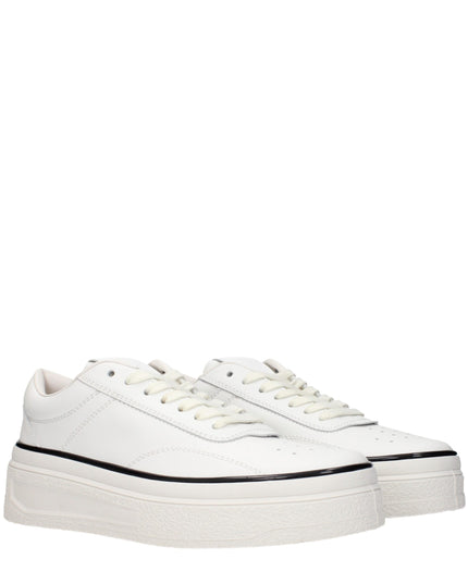 Jil Sander White Leather Platform Sneakers