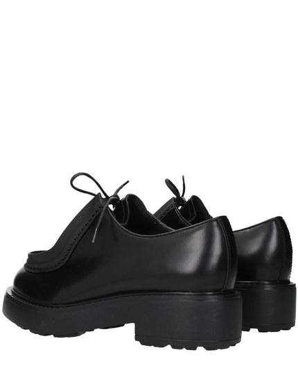 Prada Black Leather Oxfords And Derbies