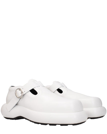 Jil Sander White Leather Slip-On Loafers