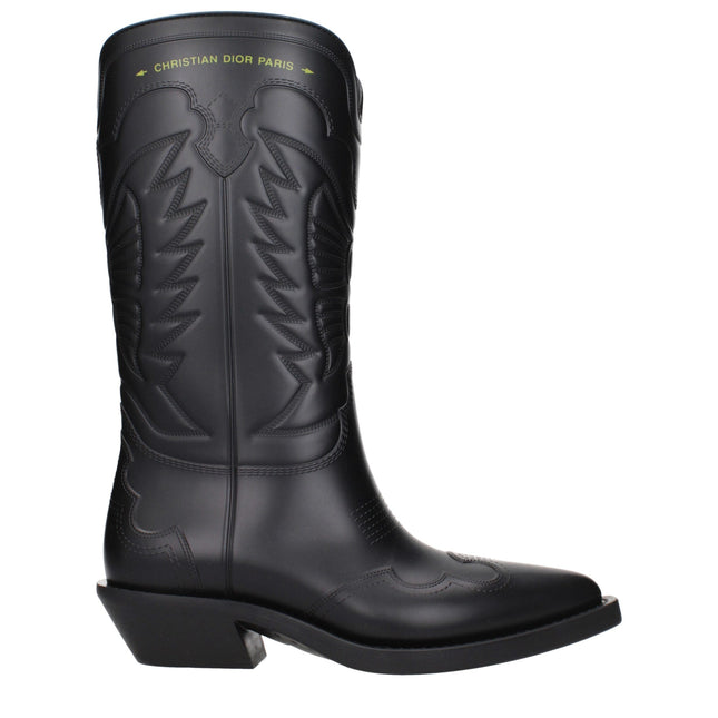 Christian Dior Black Cotton Boots