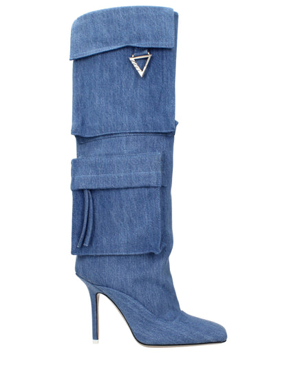 The Attico Light Blue Fabric Boots