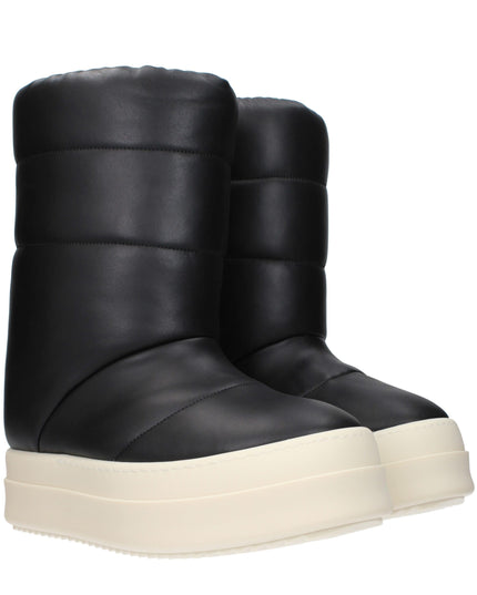 Rick Owens Black Leather Ankle Boots