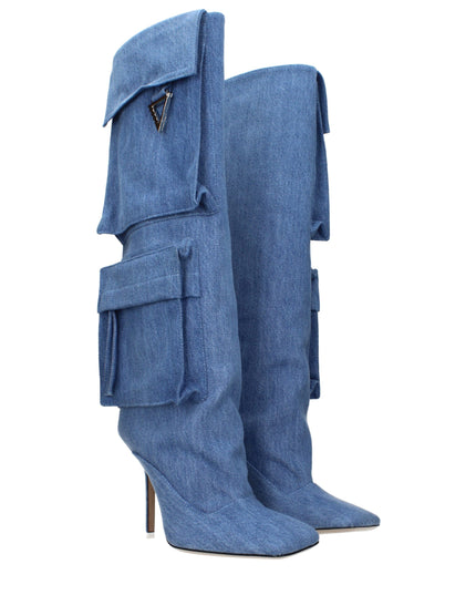The Attico Light Blue Fabric Boots
