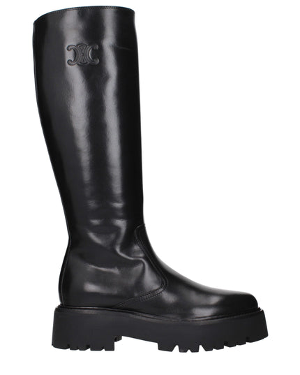 Celine Black Leather Ankle Boots