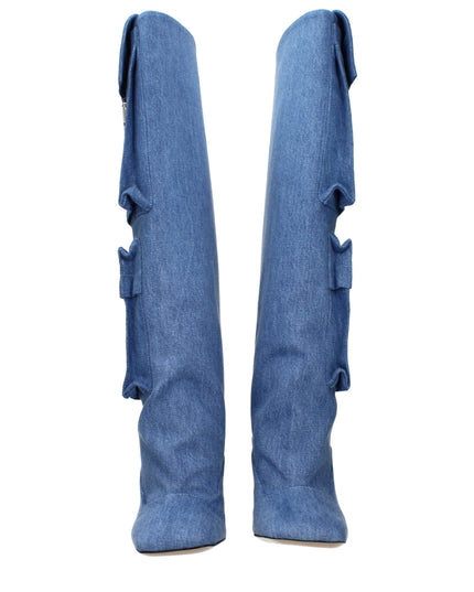 The Attico Light Blue Fabric Boots