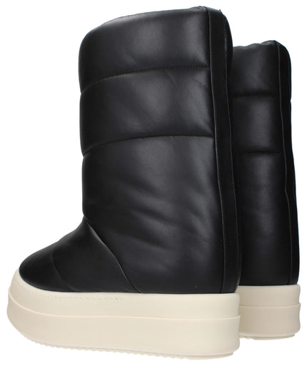 Rick Owens Black Leather Ankle Boots