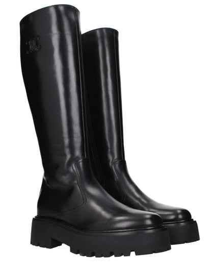 Celine Black Leather Ankle Boots