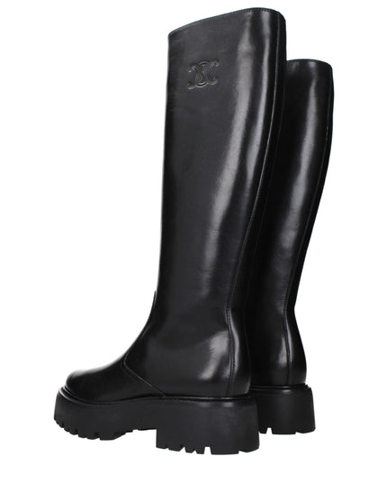 Celine Black Leather Ankle Boots
