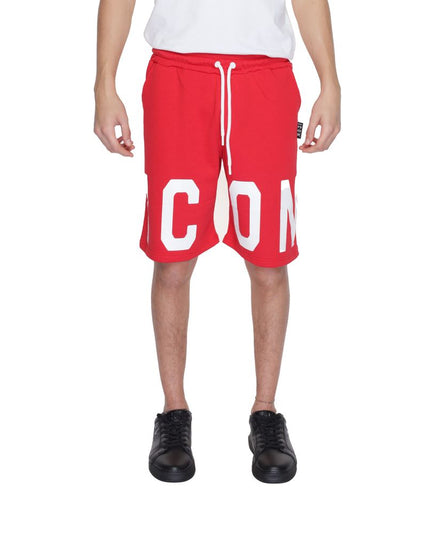 Icon Red Cotton Bermuda Shorts