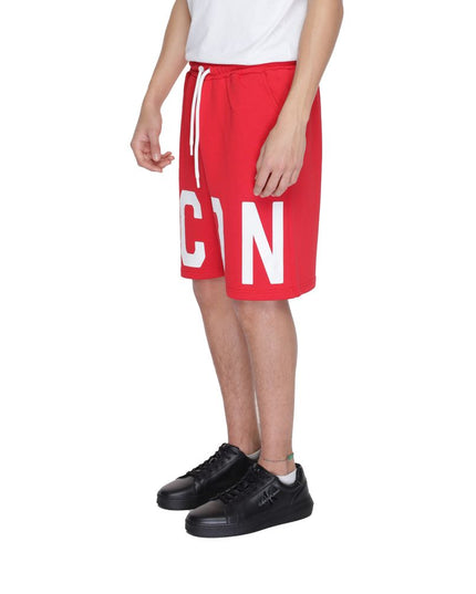 Icon Red Cotton Bermuda Shorts