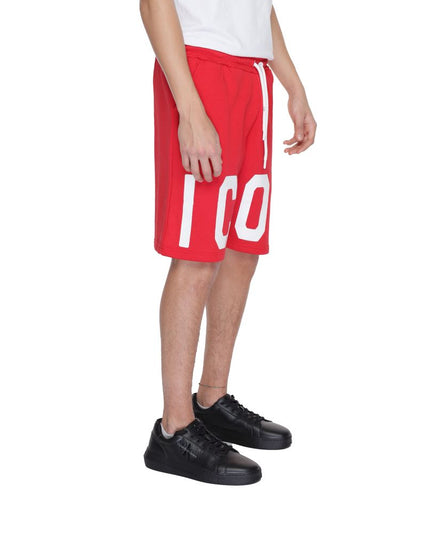 Icon Red Cotton Bermuda Shorts