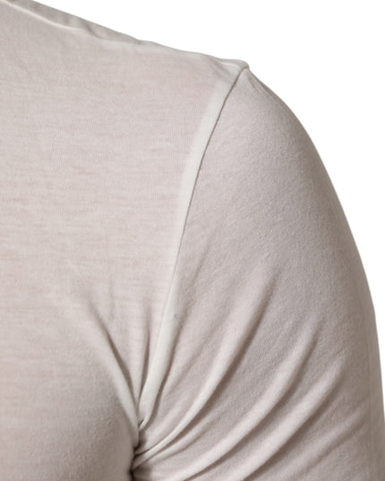 Dolce & Gabbana White Sacred Heart Cotton Crew Neck T-shirt