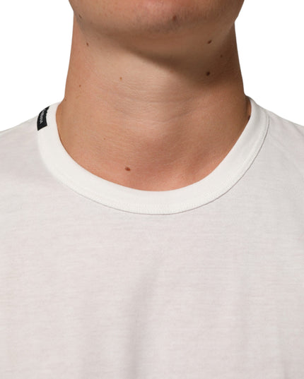 Dolce & Gabbana White Cotton Goodluck 2020 Crew Neck T-shirt