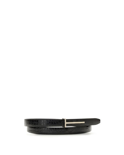 Tom Ford Black Leather Regular Belt