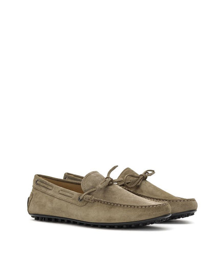 Tod's Beige Suede Leather Moccassin