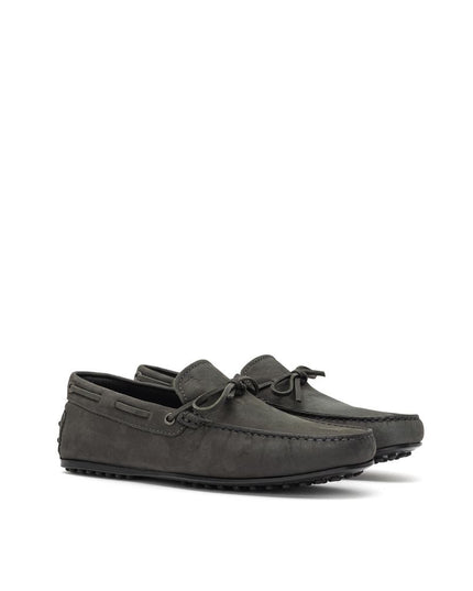 Tod's Gray Nubuc Leather Moccassin
