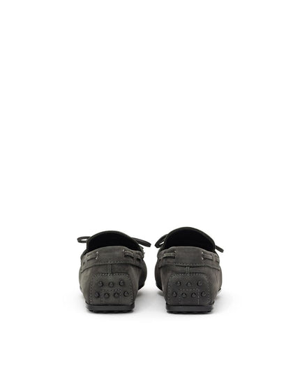 Tod's Gray Nubuc Leather Moccassin