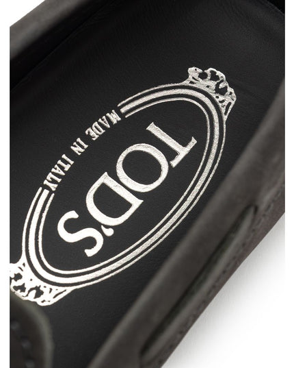 Tod's Gray Nubuc Leather Moccassin