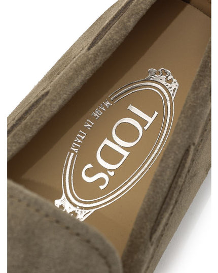 Tod's Beige Suede Leather Moccassin