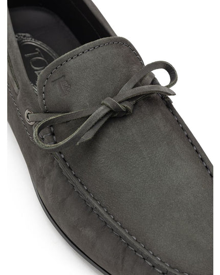 Tod's Gray Nubuc Leather Moccassin
