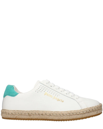 Palm Angels White Leather Low Top Sneakers