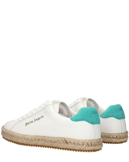 Palm Angels White Leather Low Top Sneakers